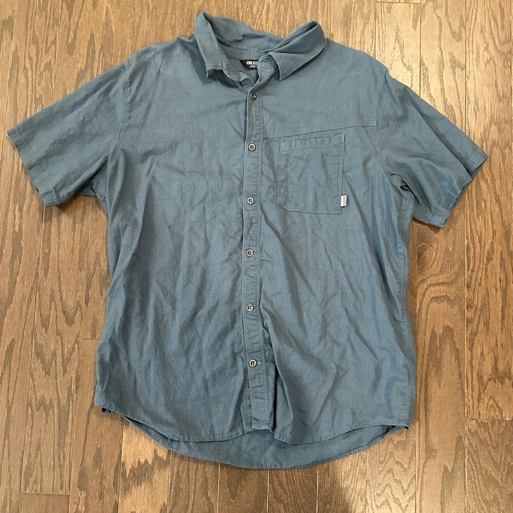 Outdoor Research Blue and Green Casual Button Down Shirt - Picture 10 of 13